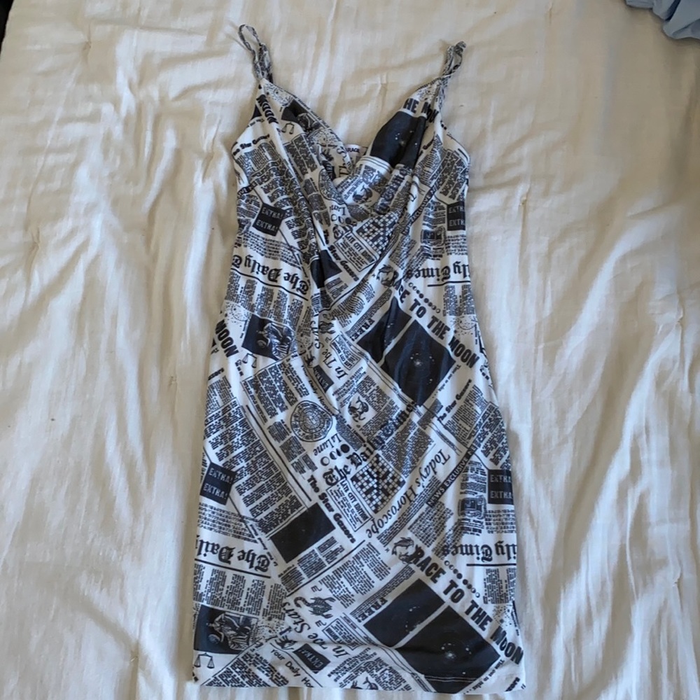 Garage Newspaper Mini Dress